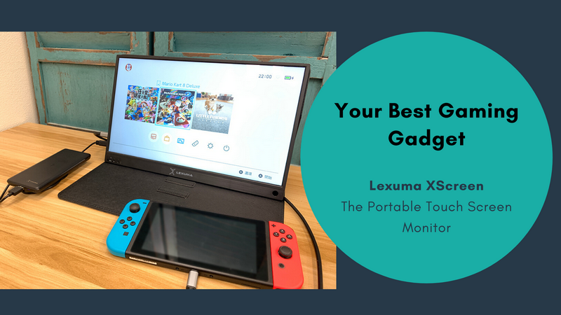 GadgetiCloud Lexuma XScreen portable monitor 1080 full HD blog post best gaming gadget for PS4 Switch Xbox One banner