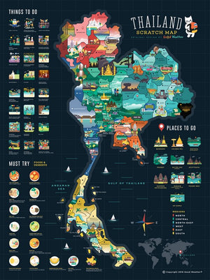Thailand Scratch Travel Map - Travel to Thailand - GadgetiCloud