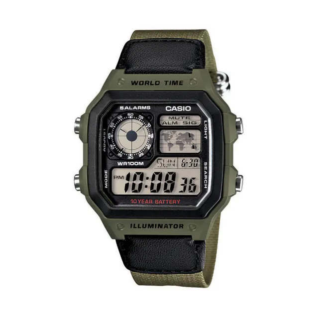 CASIO Classic Green Watch #AE-1200WHB-3BVDF