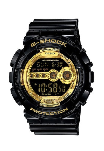 CASIO G-SHOCK Digital Mens Black X Gold Series Watch #GD-100GB-1DR