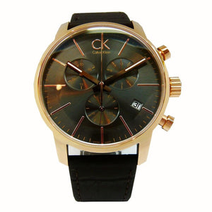 NEW Calvin Klein City Leather Mens Watches - Brown K2G276G3