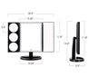 Large Lighted Trifold Vanity Makeup Mirror - 3X 5X 10X Magnification - GadgetiCloud