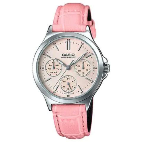 Casio Pink Resin Band Watch #LTP-V300L-4AUDF