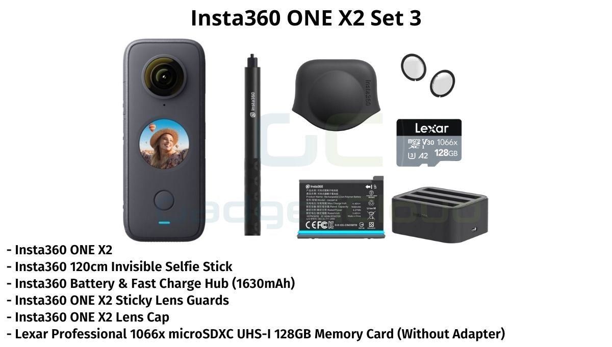 Insta360 One X2 Pro Bundle Kit - Camera, Lens Guards, Lens Cap, Bullet Time  & Bike Mount Bundle