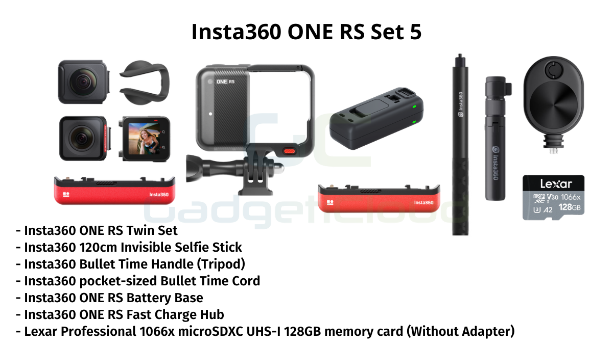 Insta360 ONR RS Core Bundle Action Camera Battery Base Mounting