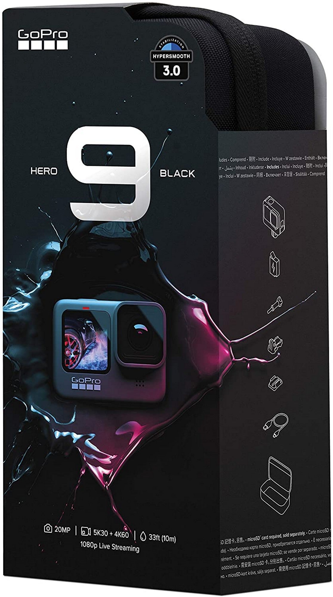 GoPro HERO9 Black - Waterproof Action Camera with Front LCD and Touch Rear  Screens, 5K Ultra HD Video, 20MP Photos, 1080p Live Streaming, Webcam