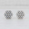 Pandora Snowflake Silver Stud Earrings with Clear Cubic Zirconia #290589CZ