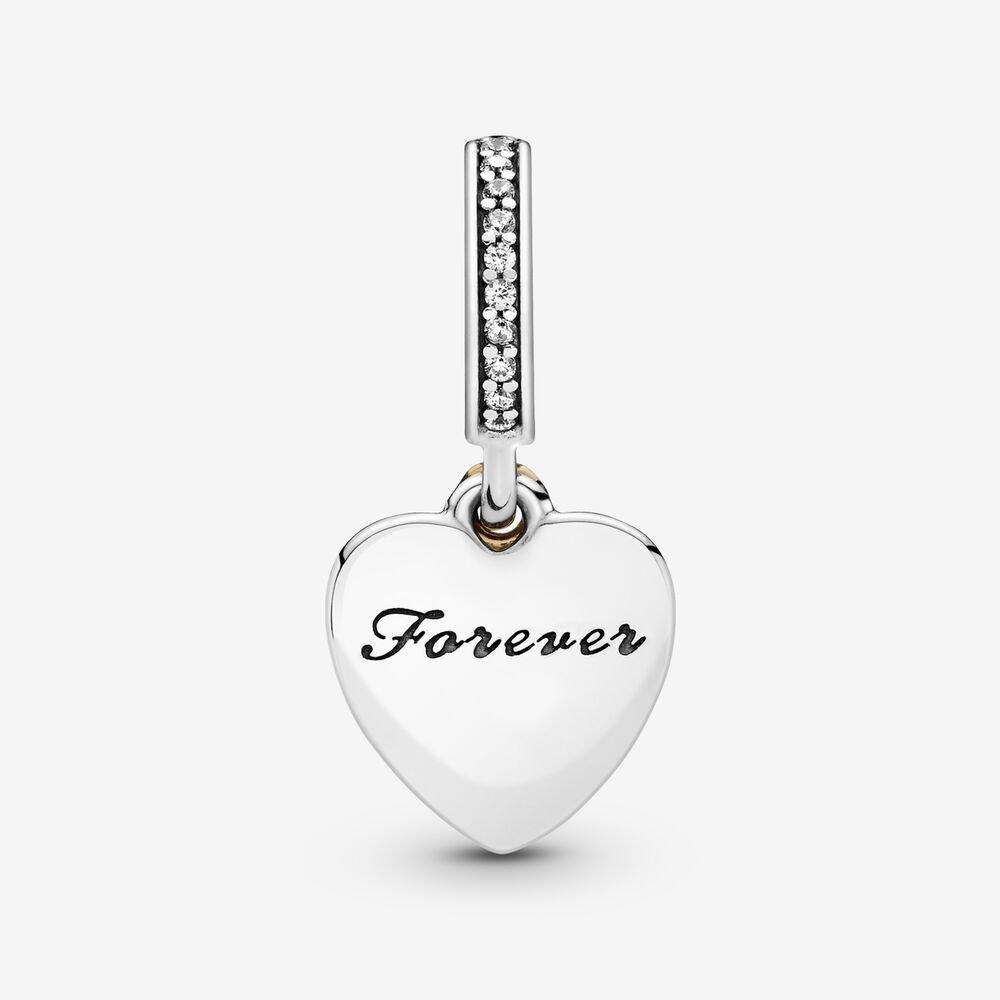 Pandora I Love You Forever Heart Dangle Charm #792042CZ