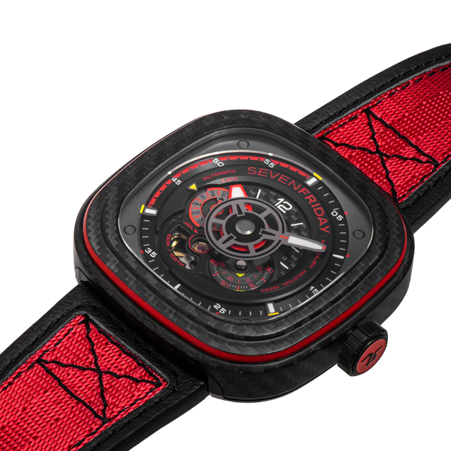SEVENFRIDAY P3C/04 "RED CARBON" Watch