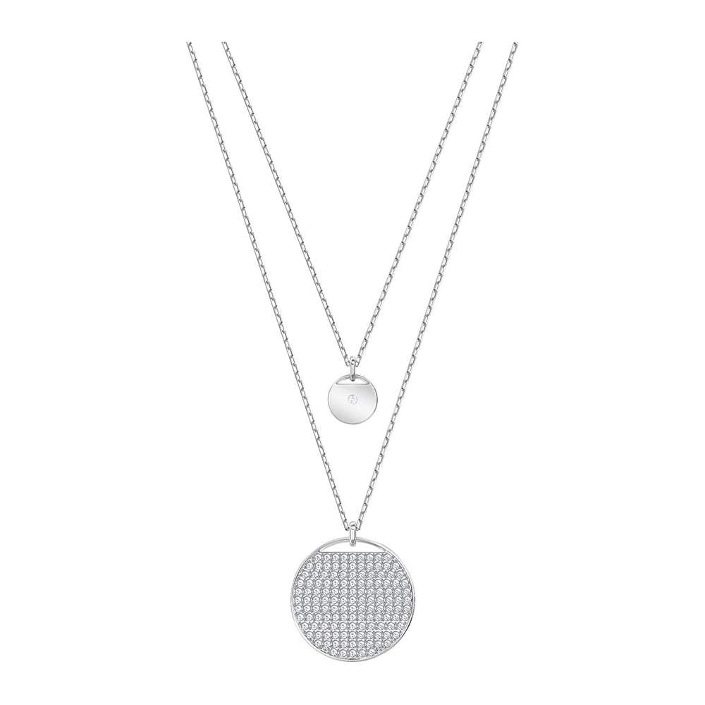 SWAROVSKI Ginger Rhodium Plated & Clear Crystal Layered Pendant #5389047