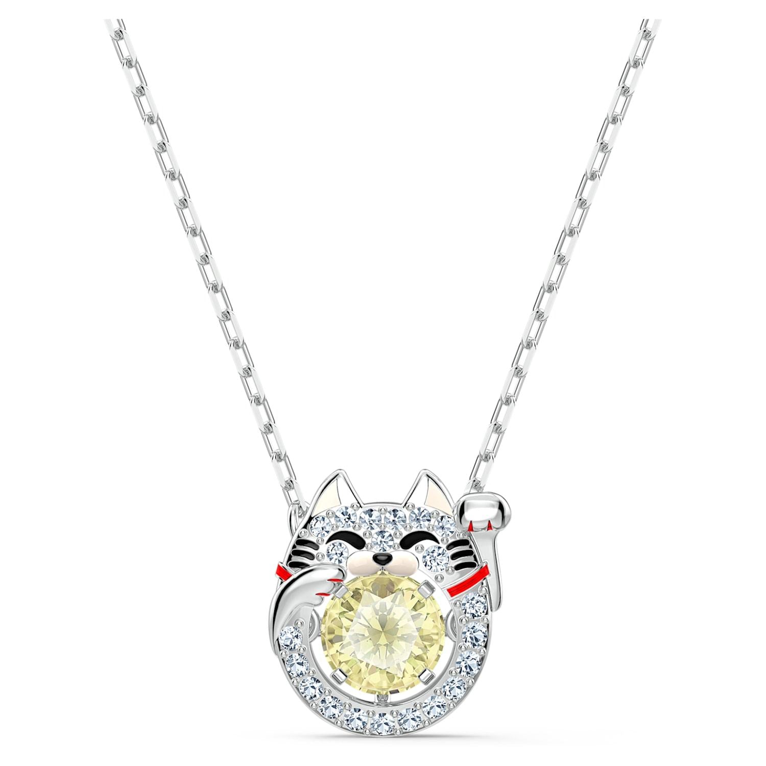 SWAROVSKI Sparkling Dance Cat Necklace Light - multi-colored #5515438