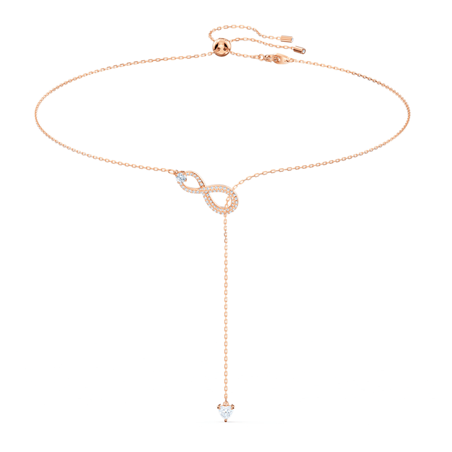 SWAROVSKI Infinity Y necklace - White & Rose Gold Plated #5521346