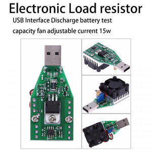 USB Interface Discharge battery test capacity fan adjustable current 15w - GadgetiCloud