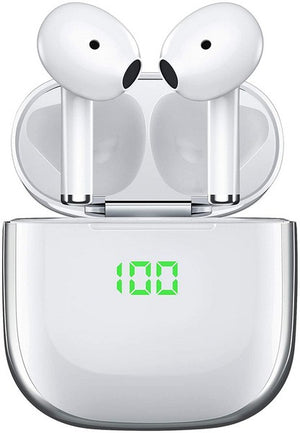  VEATOOL Wireless earbuds, Bluetooth 5.0 earphones with wireless charging case, touch control and built-in microphone waterproof in-ear true stereo earpods, single twin mode headphones 