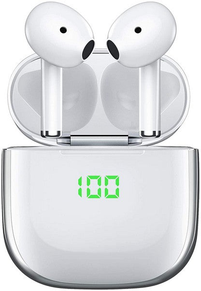  VEATOOL Wireless earbuds, Bluetooth 5.0 earphones with wireless charging case, touch control and built-in microphone waterproof in-ear true stereo earpods, single twin mode headphones 
