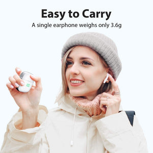  VEATOOL Wireless earbuds, Bluetooth 5.0 earphones with wireless charging case, touch control and built-in microphone waterproof in-ear true stereo earpods, single twin mode headphones 