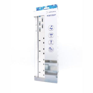 Lexuma XStrip – 4 Gang UK Surge Protector Power Strip with 4 USB Ports - GadgetiCloud