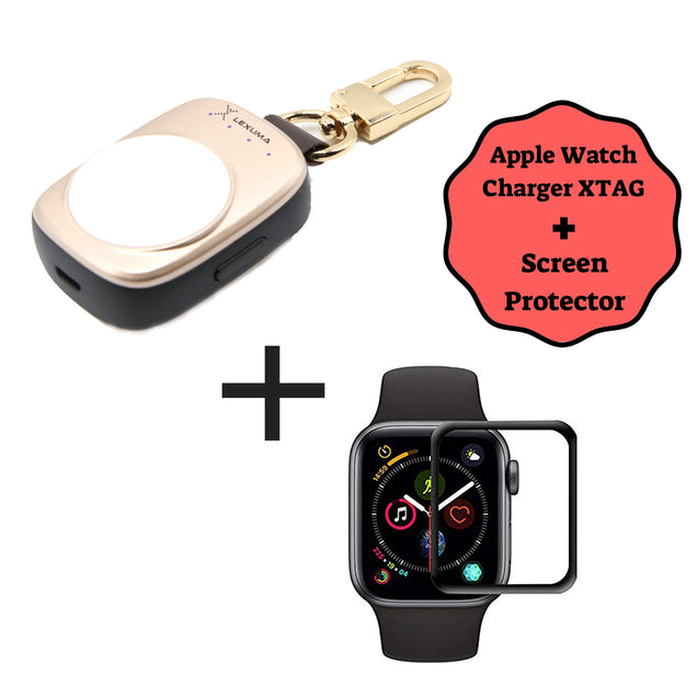 Apple Watch Power Bank and Apple Watch Series 4 and Series 5 3D Tempered Glass Screen Protector Combo - GadgetiCloud