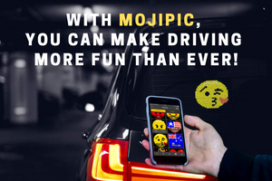 Mojipic led emojis display car rear window led board baby in car messages