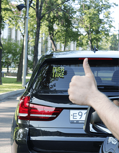Mojipic led car rear window display better communication with other drivers without distraction
