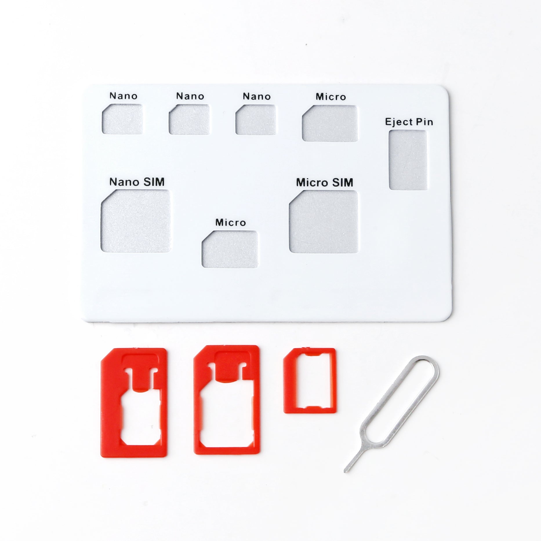 Sim Card Kit - Card Size (White) - GadgetiCloud
