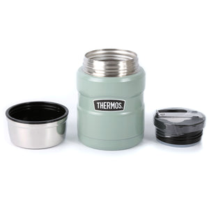 膳魔師 Thermos SK3000系列 不鏽鋼食物燜燒壺 - 四色可選（藍/紅/綠/粉）Thermos SK3000 Series Stainless Steel Food Jar 470mL With Spoon (Mint Green) side View